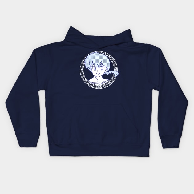 Ranma Saotome White Circle Kids Hoodie by Astroboy71